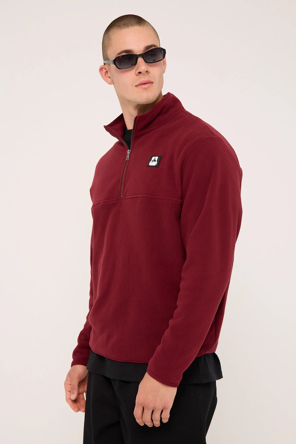 Xlarge Half Zip Crew Burgundy - Image 4