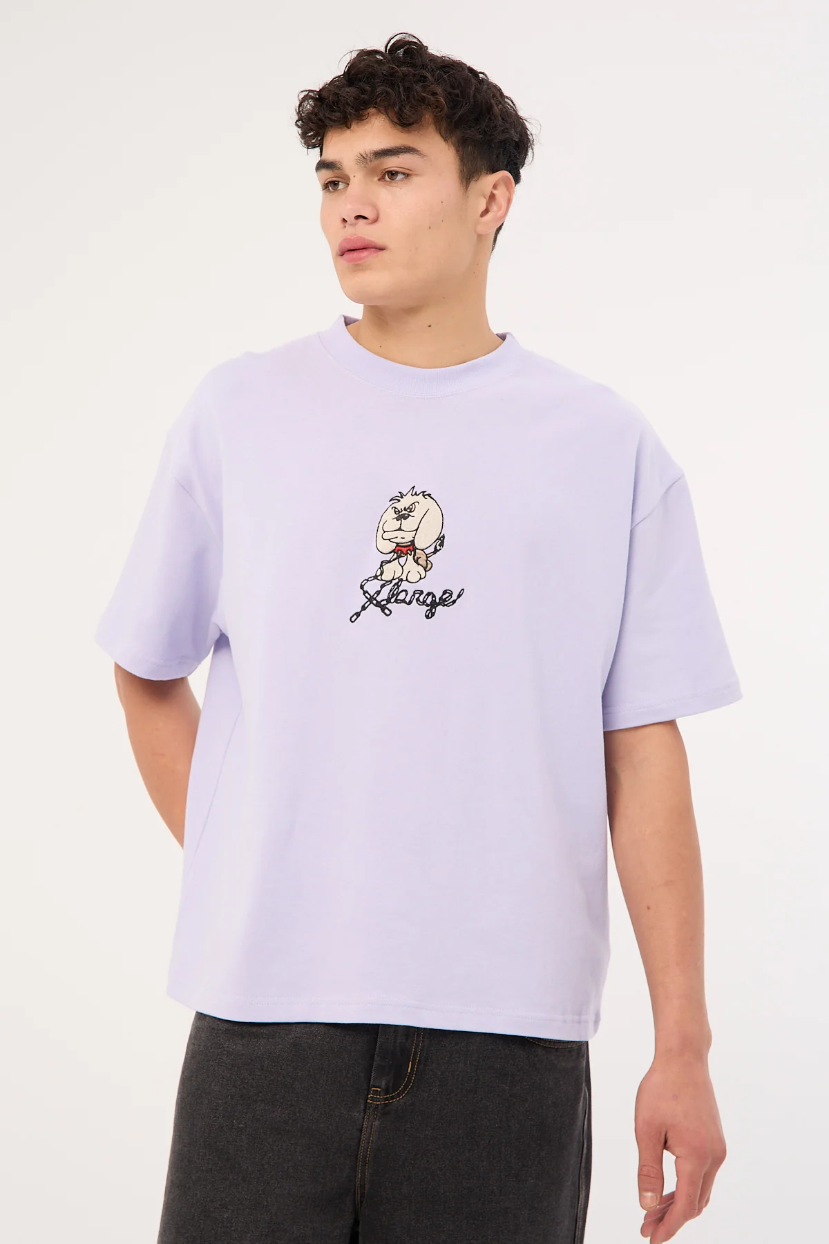 Xlarge Off Leash Boxy Tee Solid Lavender - Image 3