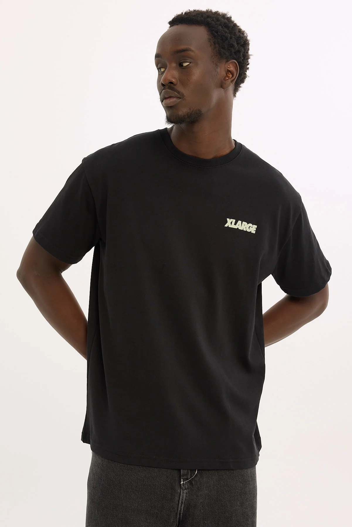 Xlarge Slanted Chenille Tee Solid Black - Image 2